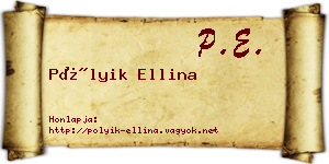 Pólyik Ellina névjegykártya